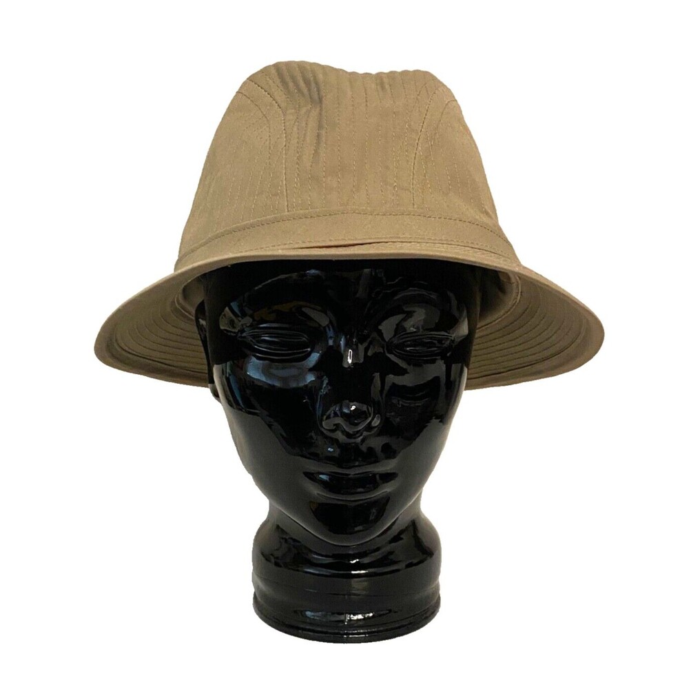 Vtg Bucket Hat USA UNION MADE Tan Fishing Outdoors Rain Adult Large Grandpacore
